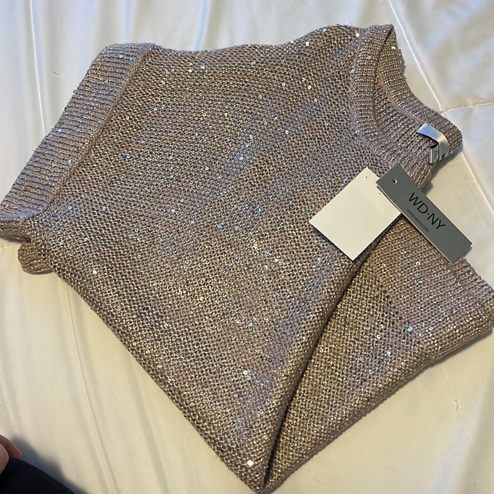 WD.NY sequined boatneck sweater size L - Picture 3 of 6